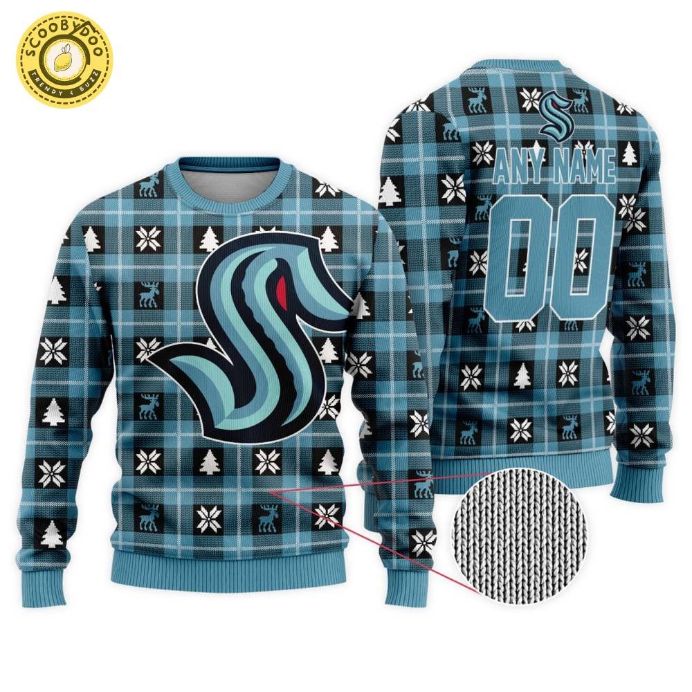 Personalized NHL Seattle Kraken Ugly Sweater For Christmas Personalized NHL Seattle Kraken Ugly Sweater For Christmas