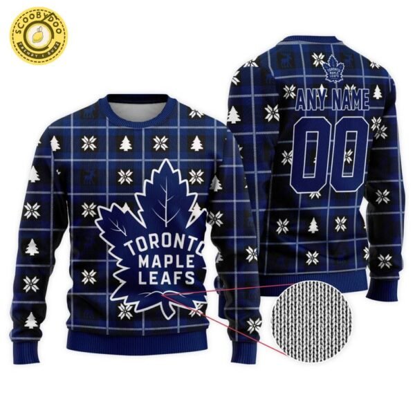 Personalized NHL Toronto Maple Leafs Ugly Sweater For Christmas