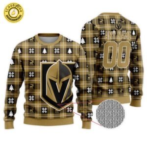Personalized NHL Vegas Golden Knights Ugly Sweater For Christmas