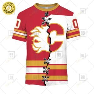 Personalized Nhl Calgary Flames Mix Jersey Tshirt