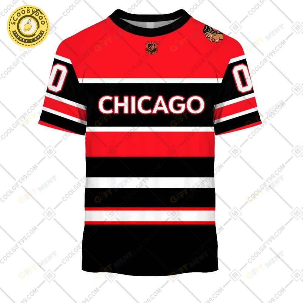 Personalized Nhl Chicago Blackhawks Reverse Retro Style Tshirt Personalized Nhl Chicago Blackhawks Reverse Retro Style Tshirt