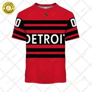 Personalized Nhl Detroit Red Wings Reverse Retro Style Tshirt