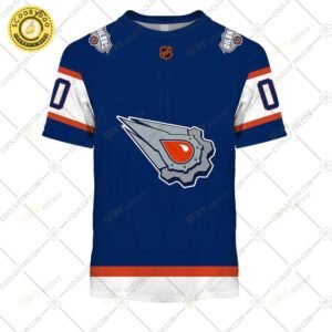 Personalized Nhl Edmonton Oilers Reverse Retro Style Tshirt