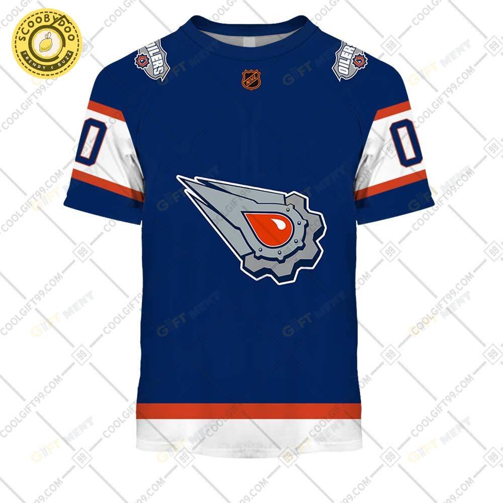 Personalized Nhl Edmonton Oilers Reverse Retro Style Tshirt Personalized Nhl Edmonton Oilers Reverse Retro Style Tshirt