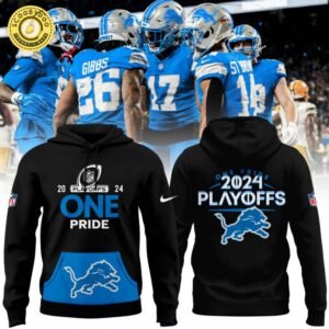 Special New Detroit Lions Play Offs 2024 Black Hoodie – NFL Custom Jersey