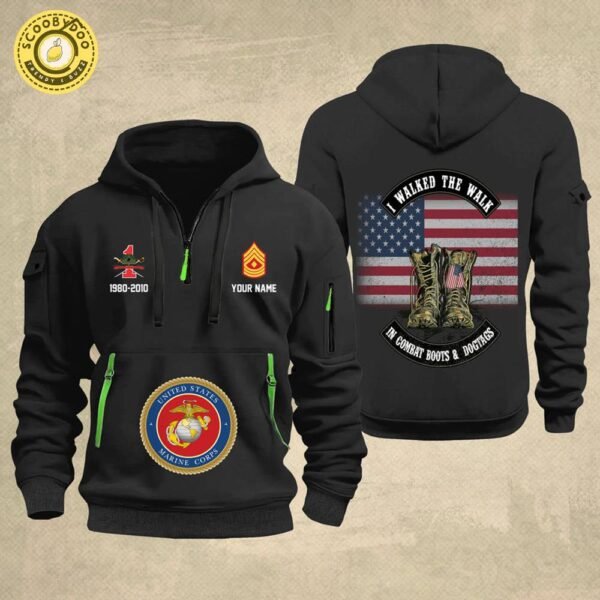 Limited Edition Marines Battalions – US Soldier/ Veteran And Rank Zip Hoodie
