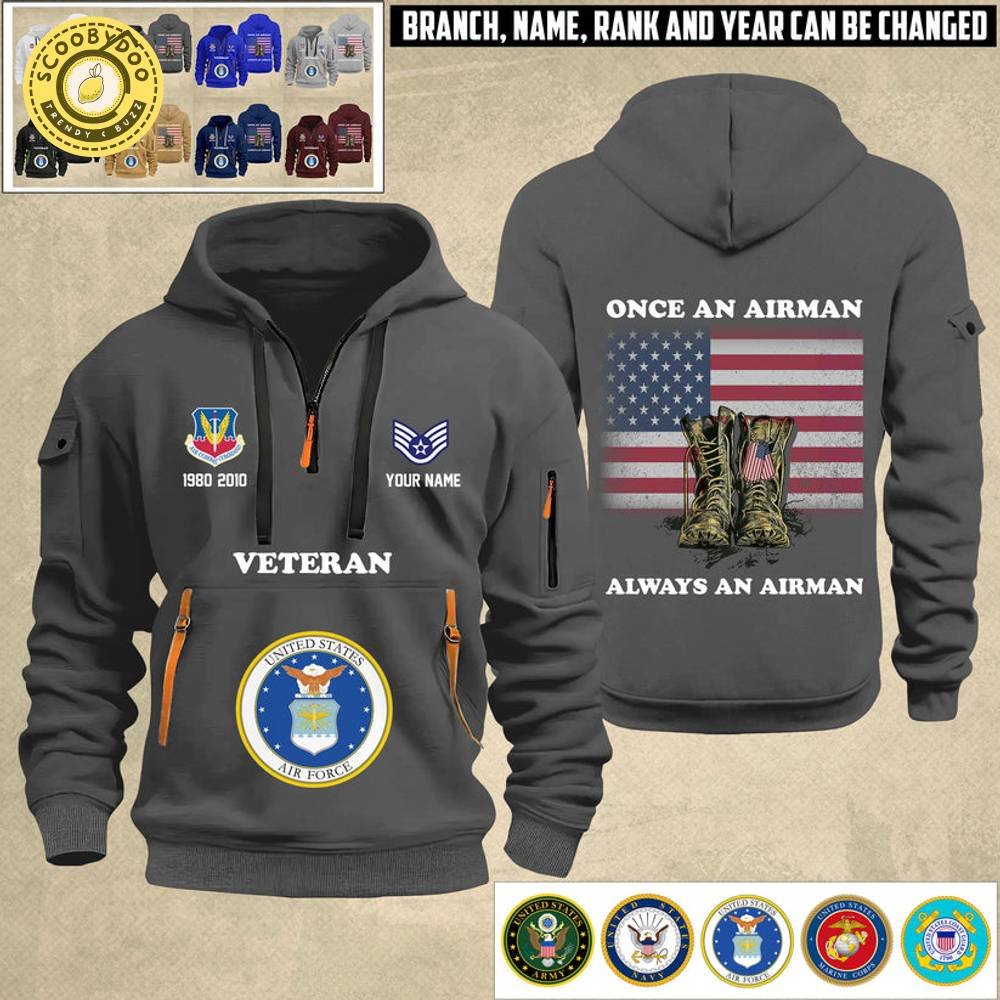 Limited Edition US Soldier/ Veteran With Name And Rank Zip Hoodie Limited Edition US Soldier/ Veteran With Name And Rank Zip Hoodie