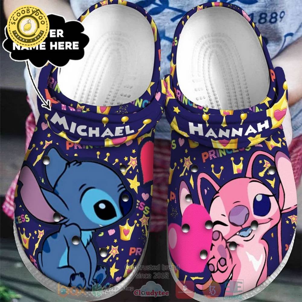Footwearmerch Stitch And Angel Cartoon Valentine Crocs Crocband Clogs Shoes Footwearmerch Stitch And Angel Cartoon Valentine Crocs Crocband Clogs Shoes