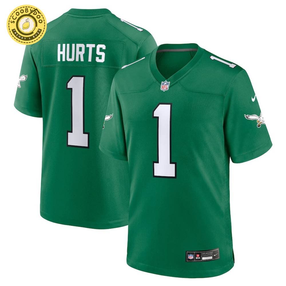 Men's Nike Philadelphia Eagles Jalen Hurts Kelly Green Alternate Game Jersey Men's Nike Philadelphia Eagles Jalen Hurts Kelly Green Alternate Game Jersey