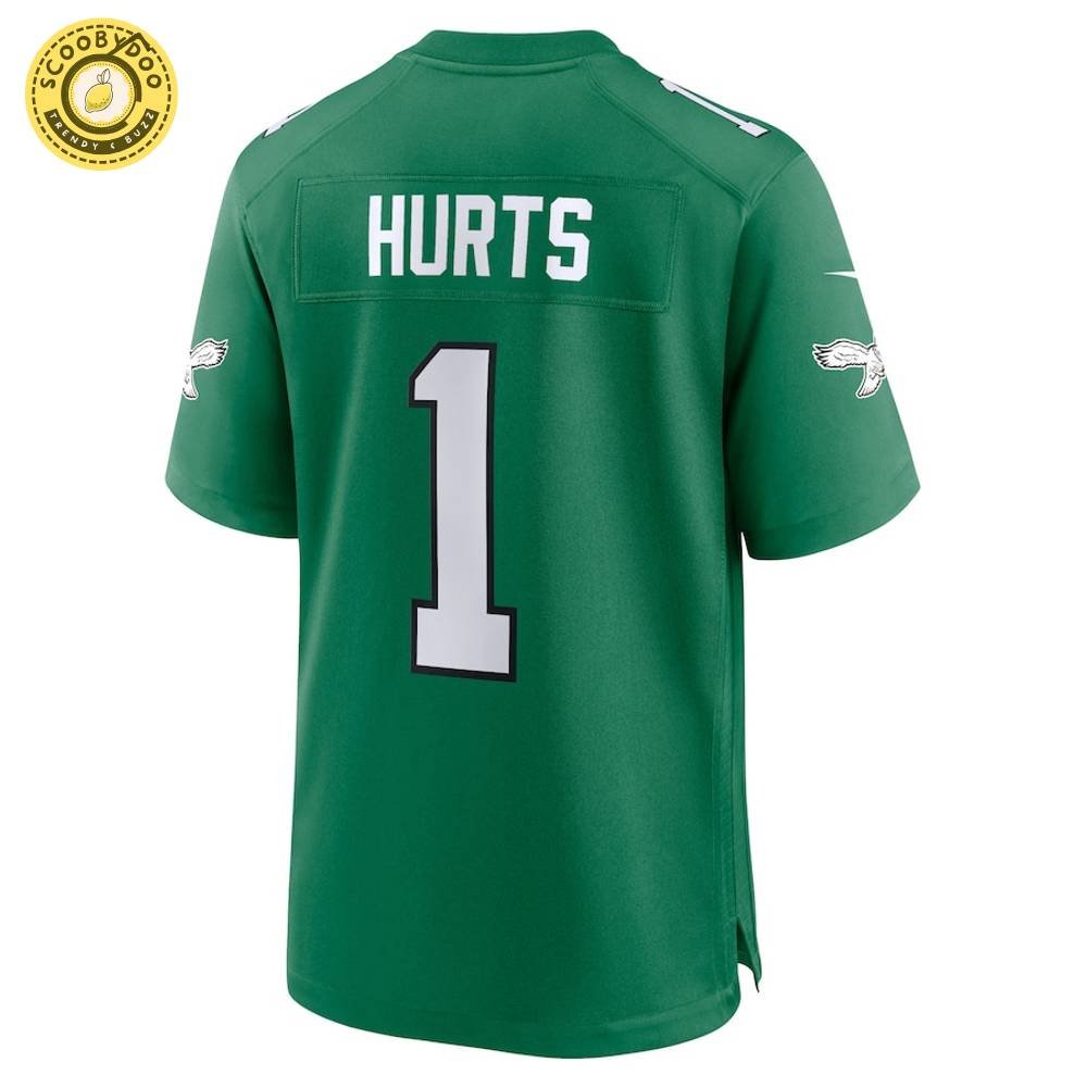 Men's Nike Philadelphia Eagles Jalen Hurts Kelly Green Alternate Game Jersey Men's Nike Philadelphia Eagles Jalen Hurts Kelly Green Alternate Game Jersey