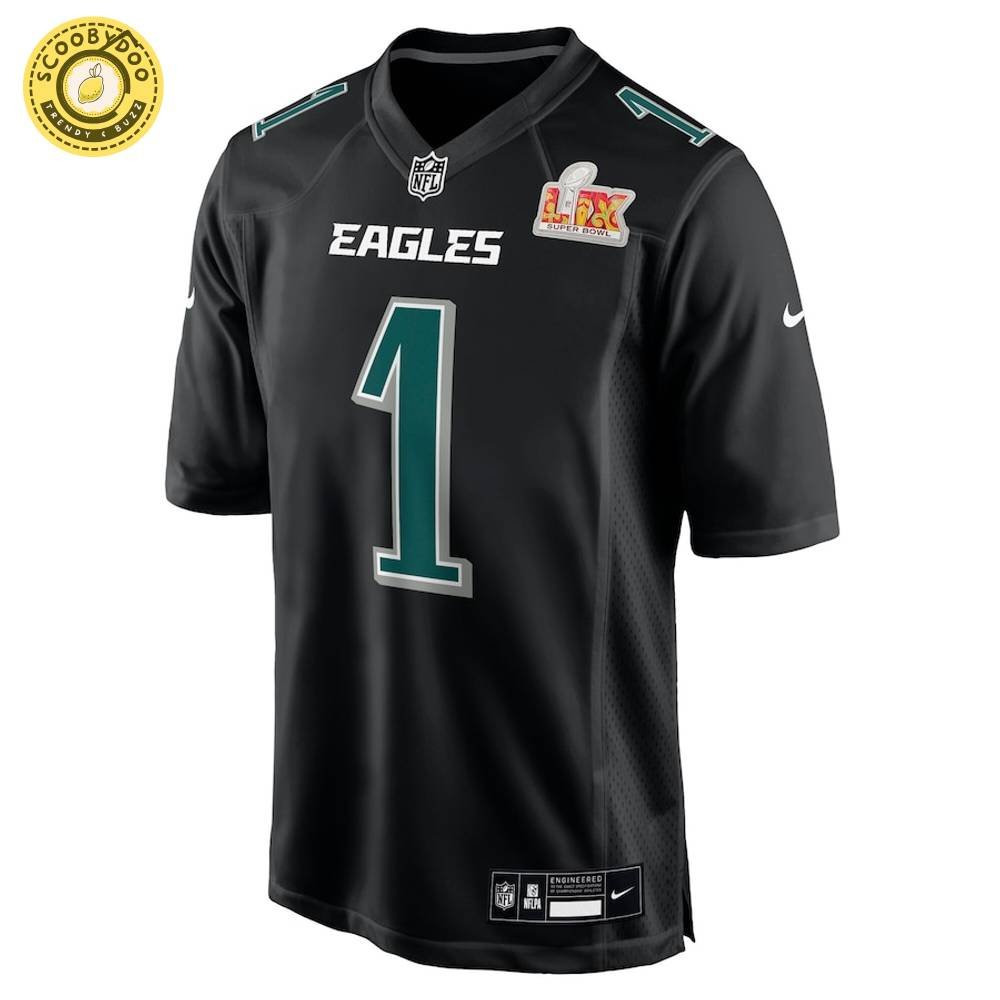 Men's Nike Philadelphia Eagles Jalen Hurts Super Bowl LIX Carbon Black Fashion Game Jersey Men's Nike Philadelphia Eagles Jalen Hurts Super Bowl LIX Carbon Black Fashion Game Jersey