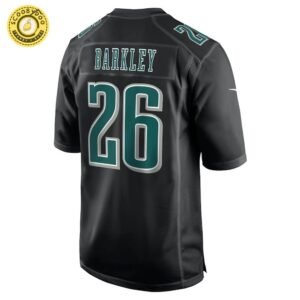 Men’s Nike Philadelphia Eagles Saquon Barkley Super Bowl LIX Carbon Black Fashion Game Jersey