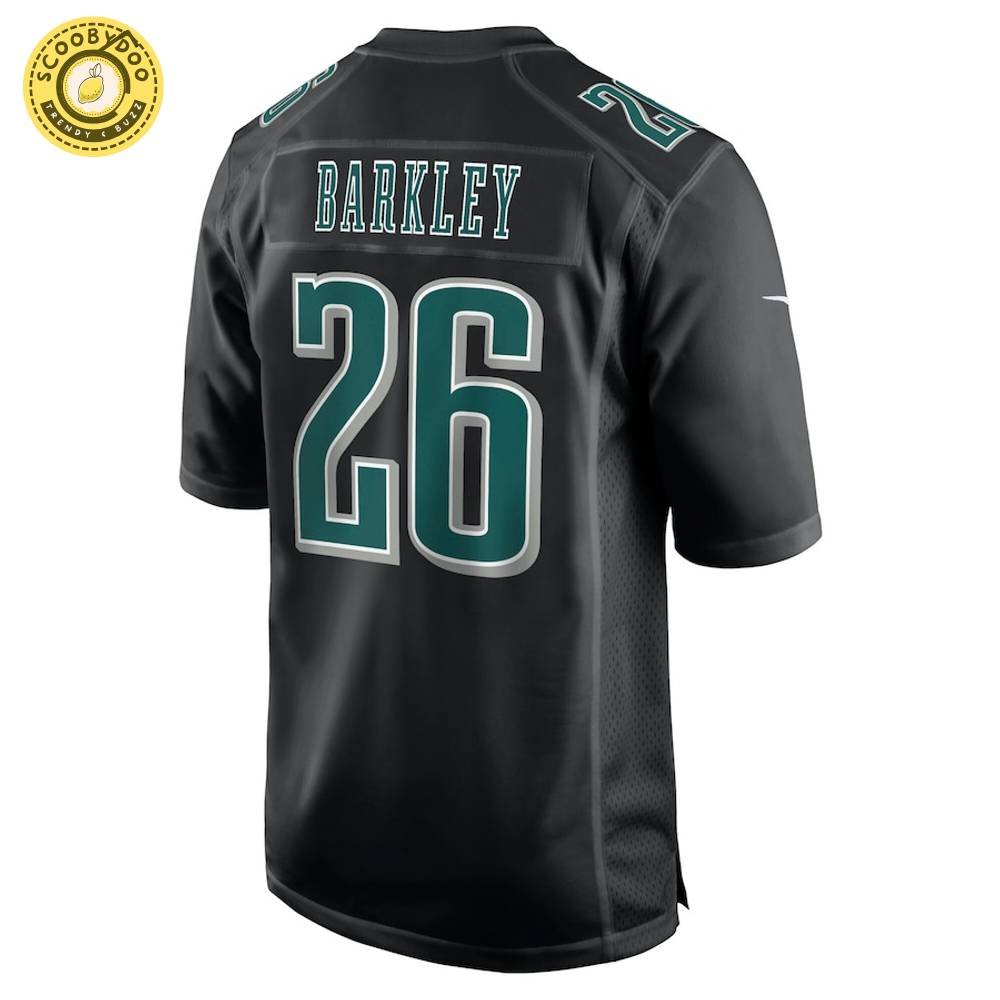 Men's Nike Philadelphia Eagles Saquon Barkley Super Bowl LIX Carbon Black Fashion Game Jersey Men's Nike Philadelphia Eagles Saquon Barkley Super Bowl LIX Carbon Black Fashion Game Jersey
