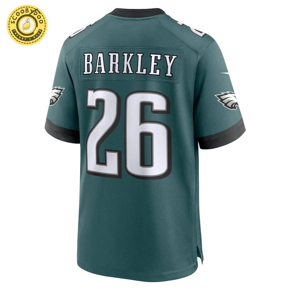 Men's Nike Philadelphia Eagles Saquon Barkley Super Bowl LIX Midnight Green Jersey Men's Nike Philadelphia Eagles Saquon Barkley Super Bowl LIX Midnight Green Jersey