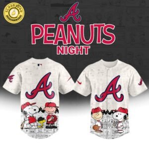 Atlanta Braves MLB x 75th Anniversary of Peanuts Limited Edition Baseball Jersey 2025