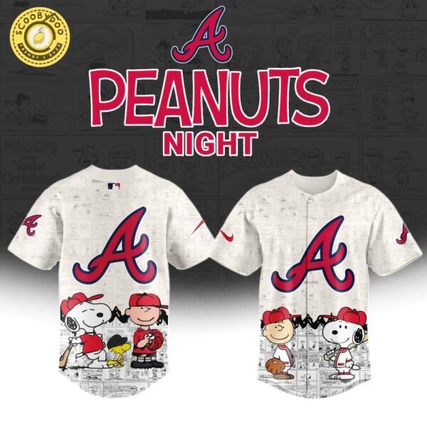 Atlanta Braves MLB x 75th Anniversary of Peanuts Limited Edition Baseball Jersey 2025