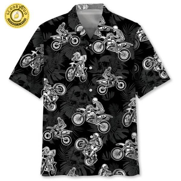 Black Dirt Bike Racing Hawaiian Shirt for Men Limited Edition