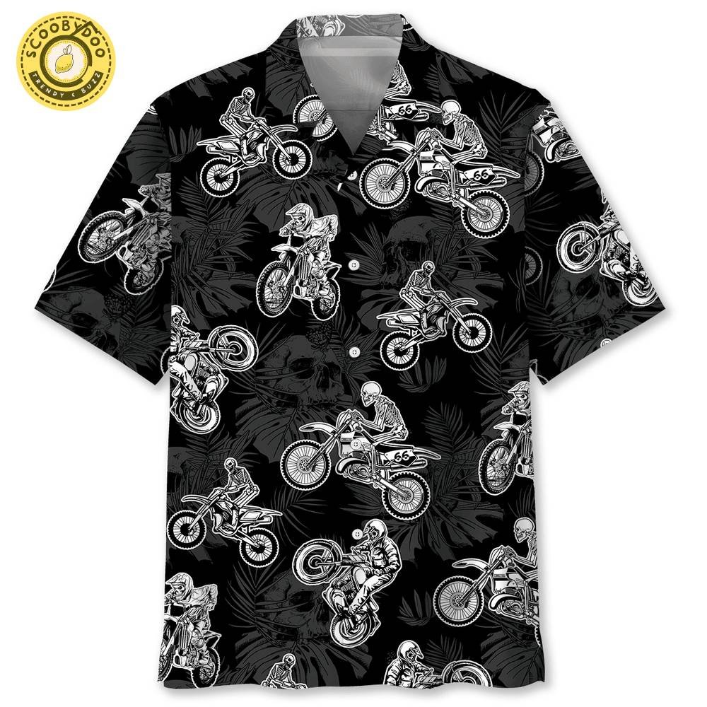 Black Dirt Bike Racing Hawaiian Shirt for Men Limited Edition Black Dirt Bike Racing Hawaiian Shirt for Men Limited Edition