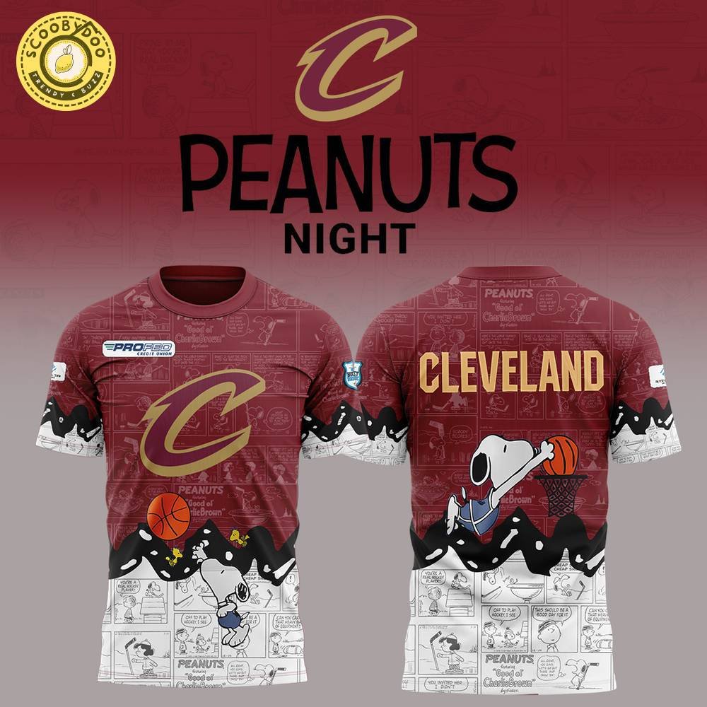 Cleveland Cavaliers 75th Anniversary of Peanuts Limited Edition T-shirt Cleveland Cavaliers 75th Anniversary of Peanuts Limited Edition T-shirt
