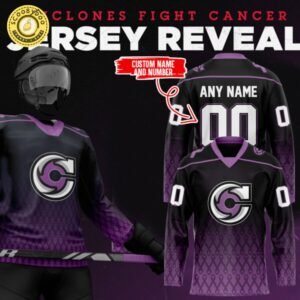 Cyclone Fight Cancer Night Jersey Reveal Limited Edition Custom Name and Number NHL Jersey