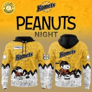 Fort Wayne Komets 75th Anniversary of Peanuts Yellow Limited Edition Hoodie