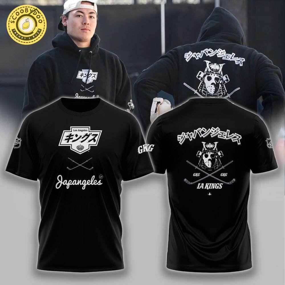 Los Angeles Kings x Japangeles Black T-shirt Limited Edition 2025 Los Angeles Kings x Japangeles Black T-shirt Limited Edition 2025