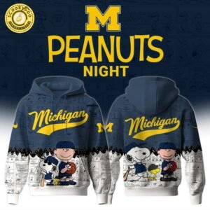 Michigan Wolverines x Peanuts Night Hoodie “Celebrating the 75th Anniversary of Peanuts” Limited Edition