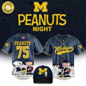 Michigan Wolverines x Peanuts Night Jersey “Celebrating the 75th Anniversary of Peanuts” Limited Edition