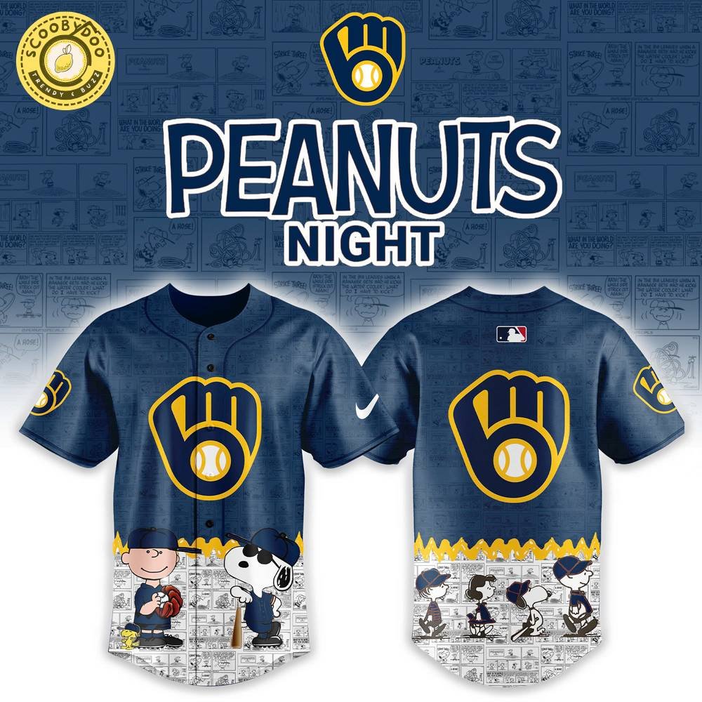 Milwaukee Brewers x 75th Peanut Anniversary Baseball Jersey Limited Edition Milwaukee Brewers x 75th Peanut Anniversary Baseball Jersey Limited Edition