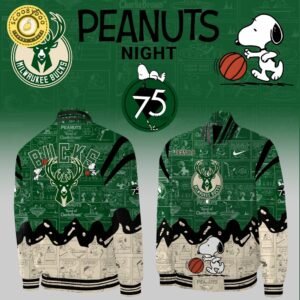 Milwaukee Bucks 75th Anniversary of Peanuts Limited Edition Bomber Jacket
