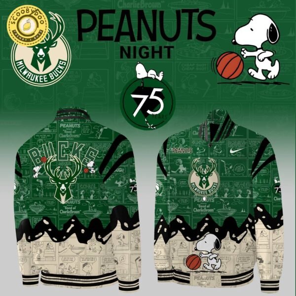 Milwaukee Bucks 75th Anniversary of Peanuts Limited Edition Bomber Jacket