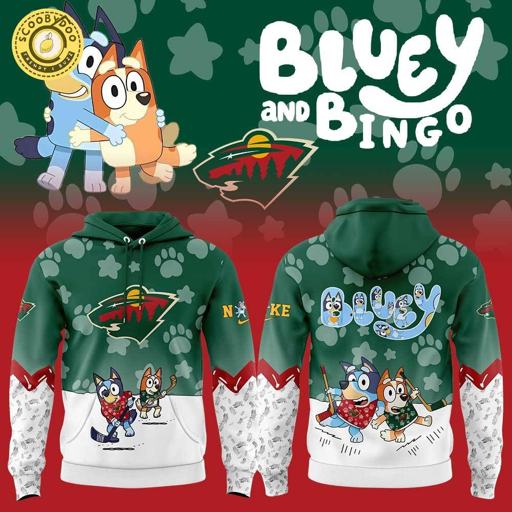Minnesota Wild Bluey and Bingo Hoodie Limited Edition Minnesota Wild Bluey and Bingo Hoodie Limited Edition