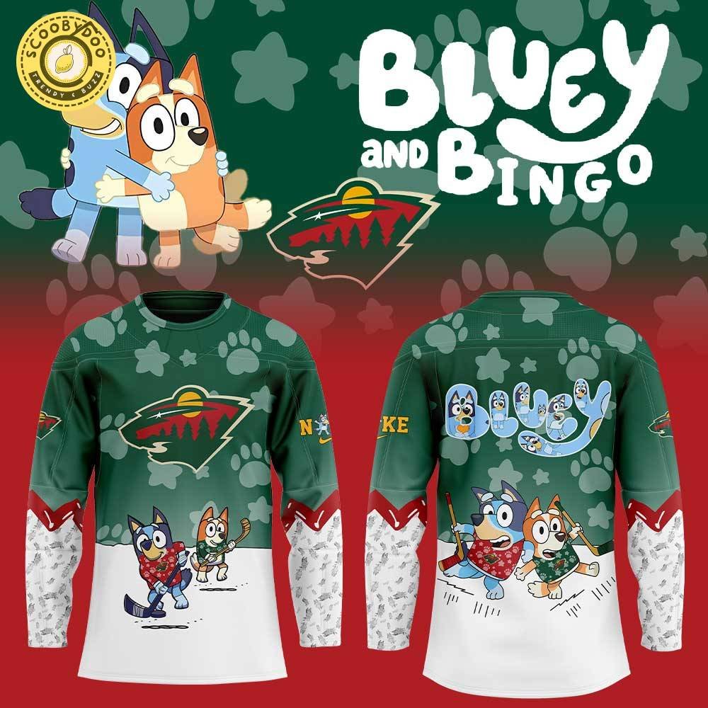 Minnesota Wild Bluey and Bingo NHL Jersey Limited Edition Minnesota Wild Bluey and Bingo NHL Jersey Limited Edition