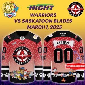 Moose Jaw Warriors x 2025 Nickelodeon Nights for Childrens Miracle Network Premium Limited Edition Personalized Jersey