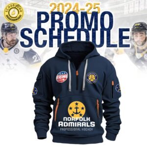 Norfolk Admirals New 2025 Promo Schedule Hoodie Limited Edition