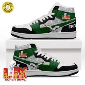 Philadelphia Eagles Super Bowl LIX Kelly Green AJ1 Sneakers Limited Edition