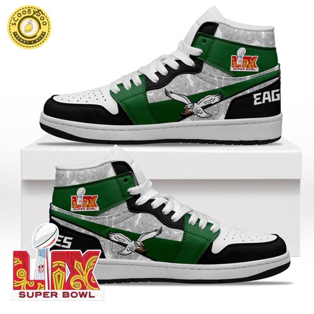 Philadelphia Eagles Super Bowl LIX Kelly Green AJ1 Sneakers Limited Edition Philadelphia Eagles Super Bowl LIX Kelly Green AJ1 Sneakers Limited Edition