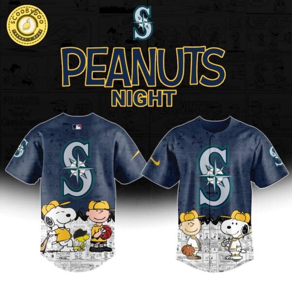 Seattle Mariners MLB x 75th Anniversary of Peanuts Limited Edition Baseball Jersey 2025