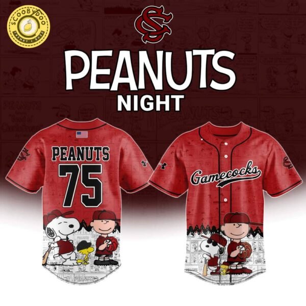 South Carolina Gamecocks x Peanuts Night Jersey “Celebrating the 75th Anniversary of Peanuts” Limited Edition
