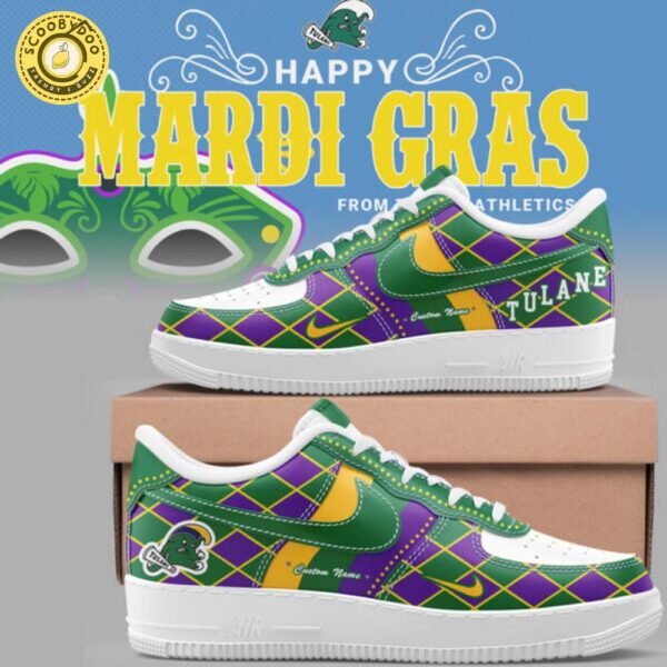 Tulane Baseball Limited Edition “Mardi Gras 2025” Special Design AF1 Shoes