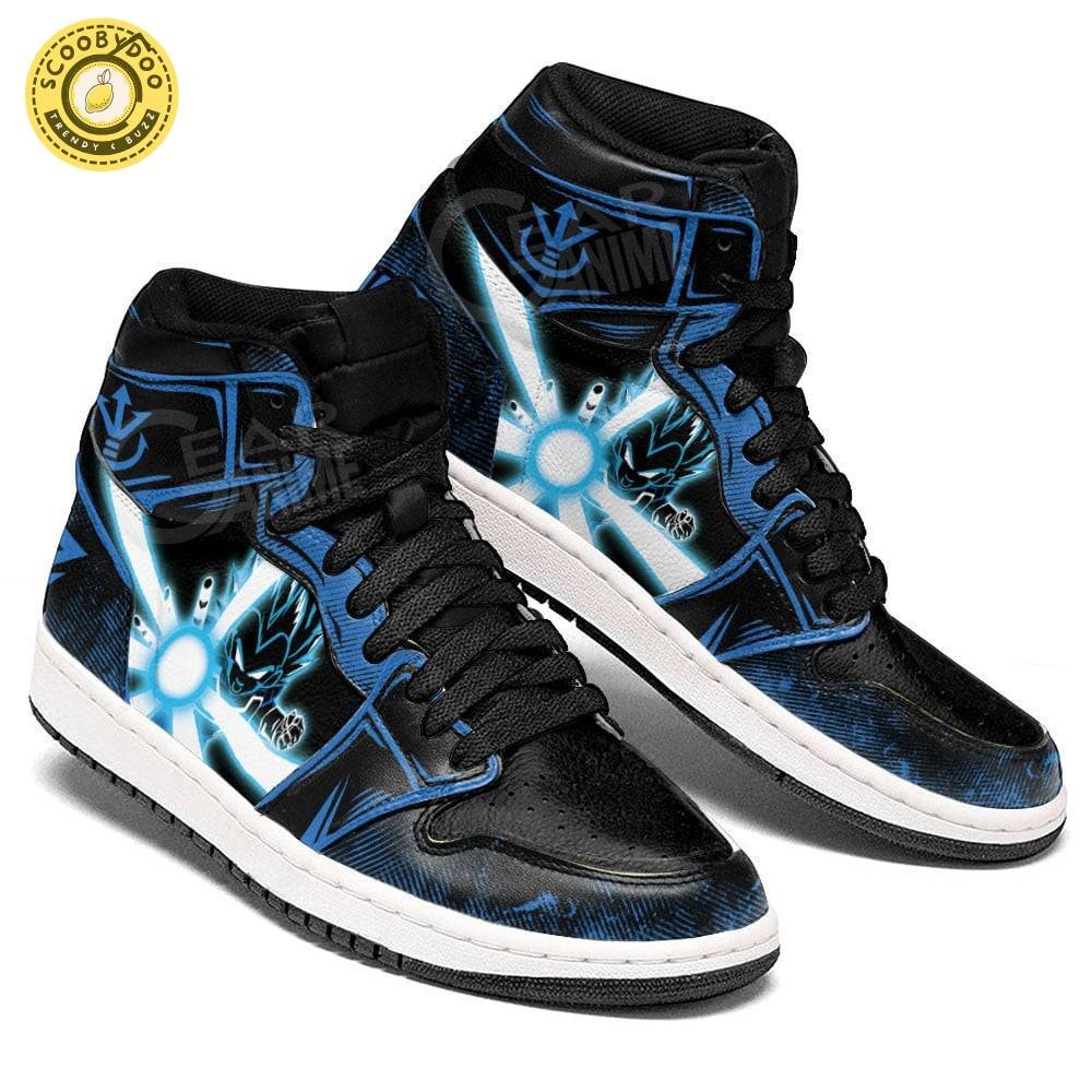 Vegeta Blue AJ1 Sneakers Anime Aura Blast Limited Edition Vegeta Blue AJ1 Sneakers Anime Aura Blast Limited Edition