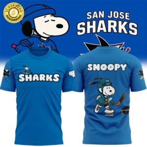 San Jose Sharks x Snoopy Blue Tshirt 2025