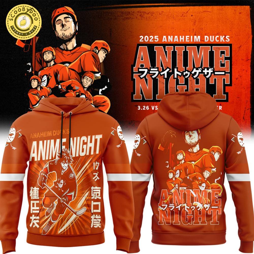 Anaheim Ducks x Anime Night hoodie 2025 Anaheim Ducks x Anime Night hoodie 2025