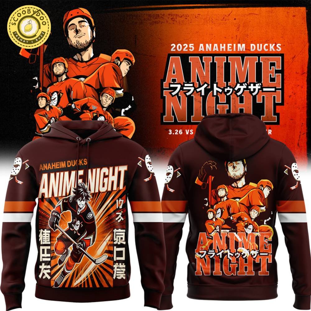 Anaheim Ducks x Anime Night hoodie 2025 Limited Edition Anaheim Ducks x Anime Night hoodie 2025 Limited Edition