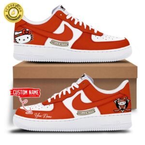 Anaheim Ducks x Hello Kitty Orange AF1 Sneakers Limited Edition