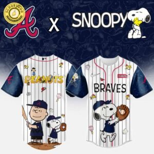 Atlanta Braves MLB “75th Anniversary of Peanuts” Snoopy Special Edition Jersey 2025