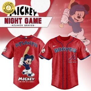 Atlanta Braves x Mickey Night Game Baseball Jersey Custom Name