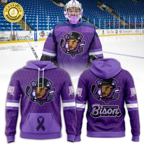 Bloomington Bison Hockey Fights Cancer Hoodie 2025