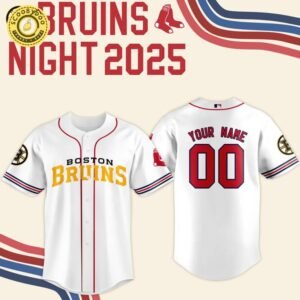 Boston Red Sox x 2025 Bruins Night Baseball Jersey