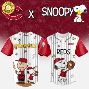 Cincinnati Reds MLB “75th Anniversary of Peanuts” Snoopy Special Edition Jersey 2025